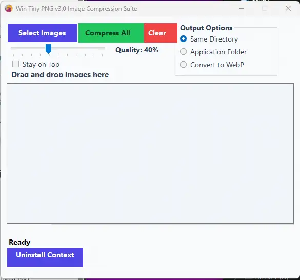 Compress Images & Convert to WebP with Win Tiny PNG Windows Tool v3.0 - Offline & Fast